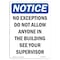 Signmission Safety Sign, OSHA Notice, 5" Height, No Exceptions Do Not Allow Anyone Sign, Portrait OS-NS-D-35-V-14527 - alternate 1